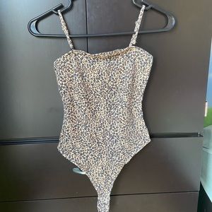 Leopard print cotton body suit